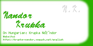 nandor krupka business card